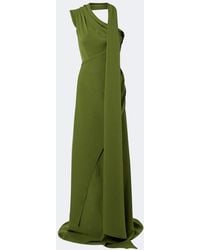 Marmar Halim - Draped Scarf-Detail Bustier Gown - Lyst