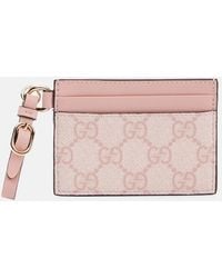 Gucci - Gg Emblem Leather-Trimmed Card Holder - Lyst