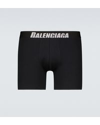 Balenciaga Boxershorts aus Baumwoll-Jersey mit Logo - Schwarz
