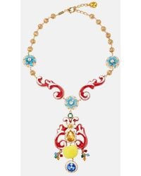 Dolce & Gabbana - Taormina Embellished Pendant Necklace - Lyst