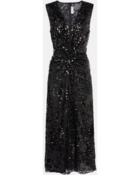 Victoria Beckham - Robe Midi A Sequins - Lyst
