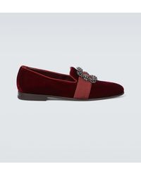 Manolo Blahnik - Carlton Embellished Velvet Loafers - Lyst