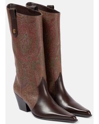 Etro - Paisley Coated Canvas Knee-High Boots - Lyst