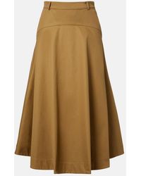 Balenciaga - Cotton Twill Midi Skirt - Lyst