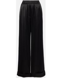 Dolce & Gabbana - High-Rise Silk-Blend Wide-Leg Pants - Lyst