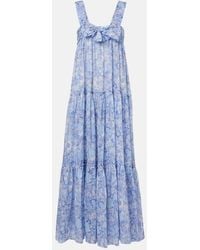 Chloé - Floral Cotton Voile Maxi Dress - Lyst