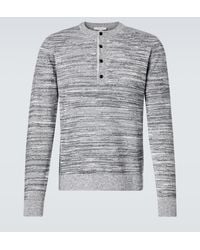 JW Anderson - Cotton And Linen-Blend Henley Shirt - Lyst