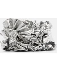 Dries Van Noten - Ruffled Metallic Leather Clutch - Lyst