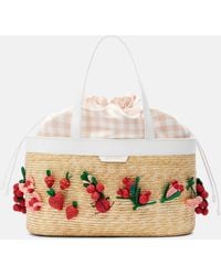 Aquazzura - Botanica Medium Raffia Tote Bag - Lyst