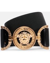 Versace - Medusa '95 Leather-Trimmed Belt - Lyst