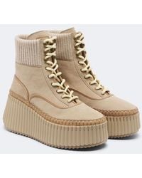 Chloé - Nama Suede Platform Lace-Up Boots - Lyst