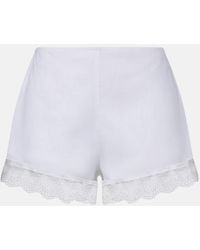 STAUD - Von Lace-Trimmed Linen Shorts - Lyst