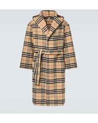 Burberry - Check Wool And Cashmere Robe - Lyst