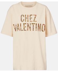 Valentino - Camiseta Chez De Jersey De Algodon - Lyst