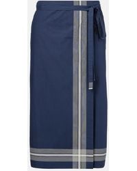 Vince - Striped Cotton Wrap Skirt - Lyst