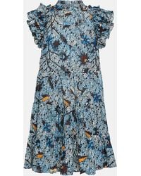 Ulla Johnson - Robe courte en coton mélangé à imprimé floral Denia - Lyst