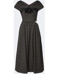 Simone Rocha - Prince Of Wales Check Wool Midi Dress - Lyst