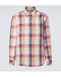 God's True Cashmere - Daybreak Plaid Linen Shirt With Sunstone - Lyst