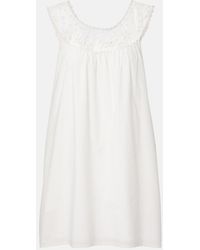 Posse - Salma Embroidered Cotton Minidress - Lyst