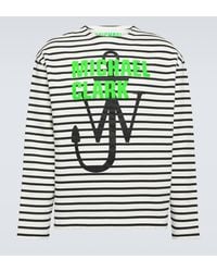 JW Anderson - X Michael Clark Striped Cotton Jersey Sweatshirt - Lyst