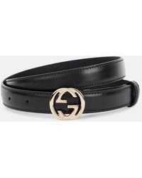 Gucci - Interlocking G Leather Belt - Lyst