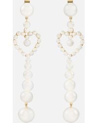 Sophie Bille Brahe - Pearl Heart 14kt Gold Pendant Earrings With Pearls - Lyst