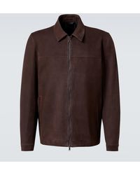 Sunspel - Blouson Harrington Aus Veloursleder - Lyst