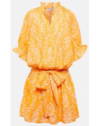 Juliet Dunn - Floral Cotton-blend Shirt Dress - Lyst