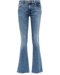7 For All Mankind Tailorless Luxe Low-rise Bootcut Jeans - Blue