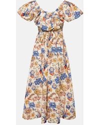 Ulla Johnson - Vestido largo Francesca de popelin de algodon floral - Lyst