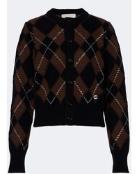 Ami Paris - Argyle Virgin Wool Cardigan - Lyst