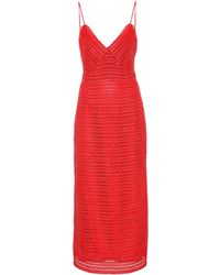 Magda Butrym Kleid Oviedo aus Baumwolle und Leder - Rot