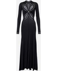 Rabanne - Cutout Embellished Jersey Maxi Dress - Lyst