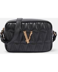 Versace - Virtus Quilted Leather Crossbody Bag - Lyst