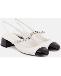 Miu Miu - Chain Detail Patent Slingback Pump - Lyst