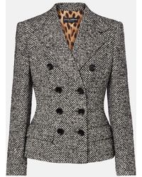 Dolce & Gabbana - Dolce&Gabbana Single Breasted Speckled Wool Blend Jacket - Lyst