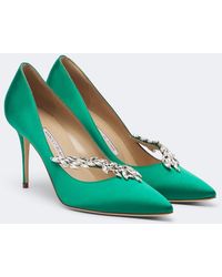 Manolo Blahnik - Nadira Embellished Satin Pumps - Lyst