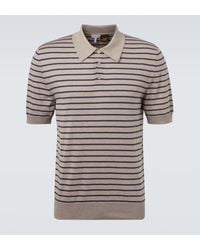 Loewe - Knitted Striped Cotton-Blend Polo Shirt - Lyst