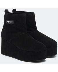 Coperni - Shearling-Lined Suede Wedge Boots - Lyst