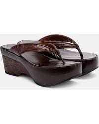Dries Van Noten - Embossed Leather Thong Sandals - Lyst