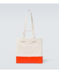 Gucci - Logo Canvas Tote Bag - Lyst