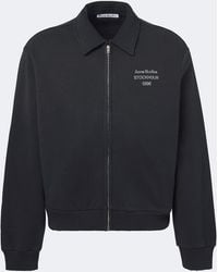 Acne Studios - Logo Cotton-Blend Zip-Up Sweatshirt - Lyst