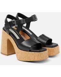 Stella McCartney - Skyla Faux Leather Platform Sandals - Lyst