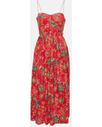 Ulla Johnson - Jessie Cotton Poplin Midi Dress - Lyst