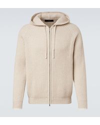arch4 - Kapuzenjacke Aus Kaschmir-Rippstrick - Lyst