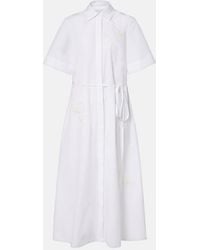 Erdem - Embroidered Cotton Poplin Shirt Dress - Lyst