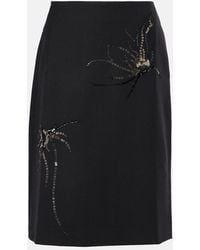 JACQUES WEI - Sequined Wool Pencil Skirt - Lyst