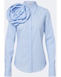 Dorothee Schumacher - Striped Power Floral-Applique Cotton-Blend Shirt - Lyst