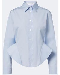 Stella McCartney - Peplum Cotton Poplin Shirt - Lyst