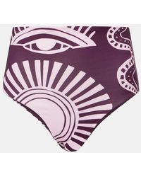 Cala De La Cruz - Elisa Printed High-Rise Bikini Bottoms - Lyst